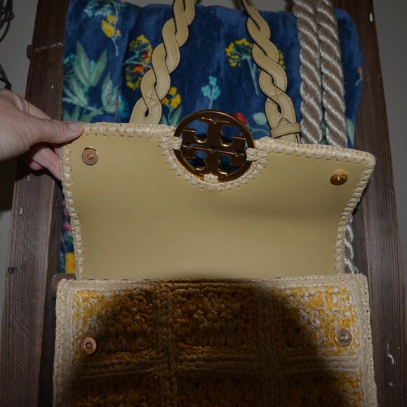 Tory Burch Miller Raffia Flap Shoulder Bag - Picture 6 of 12